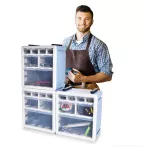 Praktický organizér/box ŠROUBOVNÍK & MATIČKOVNÍK se 7 zásuvkami