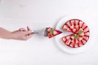 26 cm nerezová krájecí lopatka na dezerty, na boku s vroubkováním GOURMET