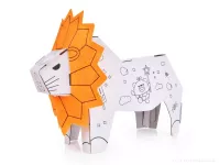 26 cm Skládací 3D omalovánka "sestav a vymaluj si sám", LEV
