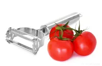 2v1 dvoj-čepelková škrabka, pilkové a proužkové ostří GOURMET 18 cm