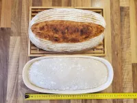 35 cm DŘEVĚNÁ OŠATKA na chléb, SEDLÁK, s látkovým potahem