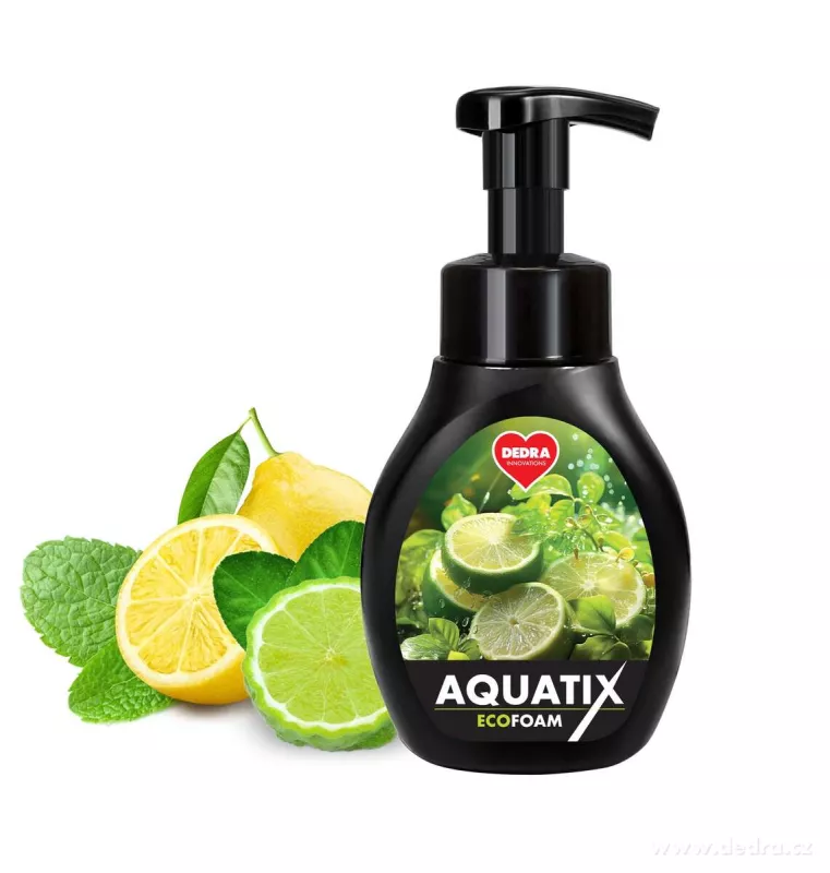 Aktivní EKO pěna na ruční mytí nádobí AQUATIX bergamot & lemon