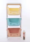 TRIO REGAL třípatrový regál, se 3 hlubokými barevnými boxy