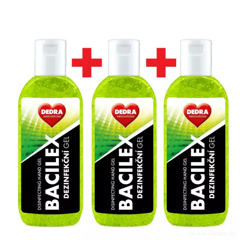2+1 ZDARMA dezinfekční gel na ruce, 70 % alkoholu, BACILEX DISINFECTING HAND GEL