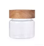 Skleněná dóza s akáciovým víkem ACACIA & BOROSIL GLASS GoEco®