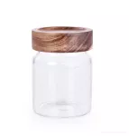 Skleněná dóza s akáciovým víkem ACACIA & BOROSIL GLASS GoEco®