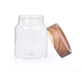 Skleněná dóza s akáciovým víkem ACACIA & BOROSIL GLASS GoEco®