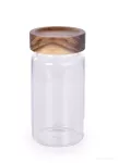 Skleněná dóza s akáciovým víkem ACACIA & BOROSIL GLASS GoEco®