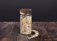 Skleněná dóza s akáciovým víkem ACACIA & BOROSIL GLASS GoEco®
