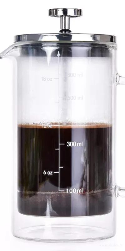 600 ml dvoustěnná konvice na kávu a čaj TERMO FRENCH PRESS