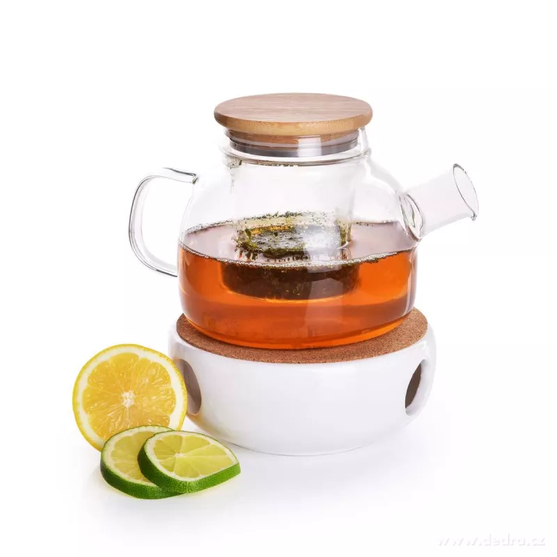 750 ml 3v1 skleněná čajová konvice + keramický ohřívač, BOROSIL GLASS