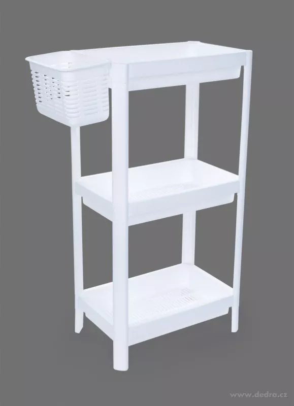 Patrový obdélníkový regál PERFOR WHITE 23 cm, 3 patrový