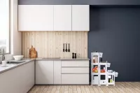 Patrový obdélníkový regál PERFOR WHITE 23 cm, 4 patrový