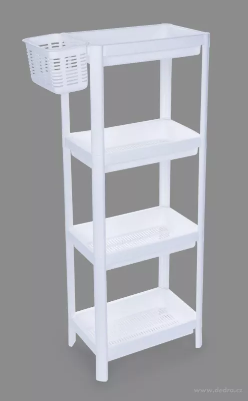 Patrový obdélníkový regál PERFOR WHITE 23 cm, 4 patrový