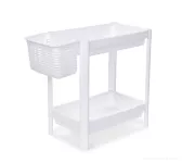 Patrový obdélníkový regál PERFOR WHITE 23 cm, 2 patrový