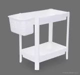 Patrový obdélníkový regál PERFOR WHITE 23 cm, 2 patrový