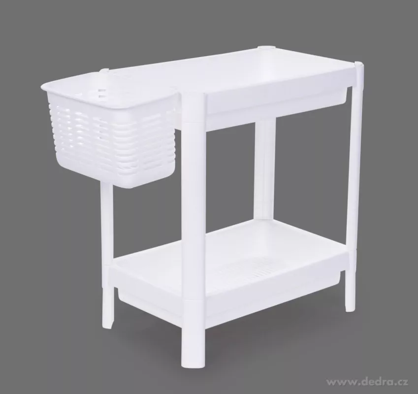 Patrový obdélníkový regál PERFOR WHITE 23 cm, 2 patrový