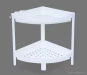 Patrový rohový regál PERFOR WHITE 2 patrový