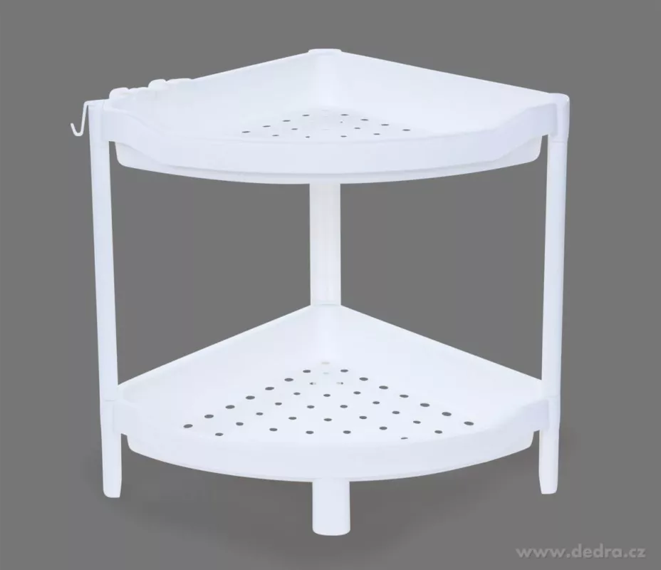 Patrový rohový regál PERFOR WHITE 2 patrový