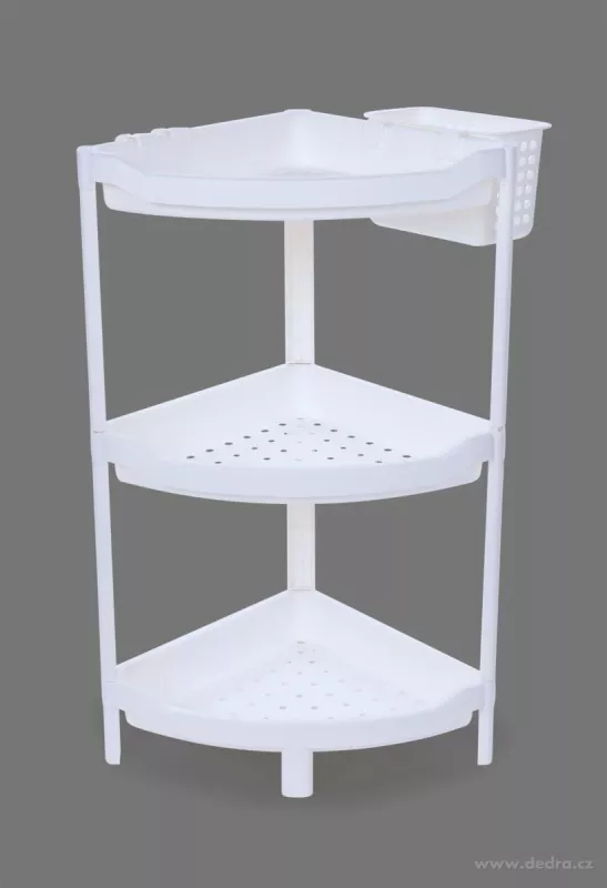 Patrový rohový regál PERFOR WHITE 3 patrový