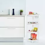Patrový rohový regál PERFOR WHITE 4 patrový