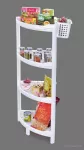 Patrový rohový regál PERFOR WHITE 4 patrový