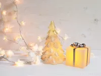 19 cm vosková svítící LED dekorace STROMEK