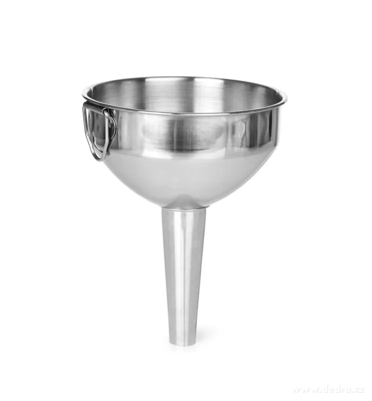 Nerezový trychtýř/nálevka s ouškem na pověšení, průměr 10 cm