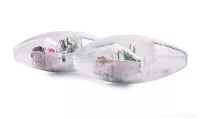10 cm, sada 2 ks transparentních hvězd s vnitřní přízdobou