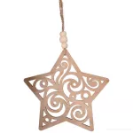 11 cm Dřevěná ozdoba krajkového vzhledu, HVĚZDA