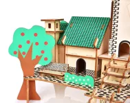 22 cm 3D skládací dřevěná stavebnice MLÝN