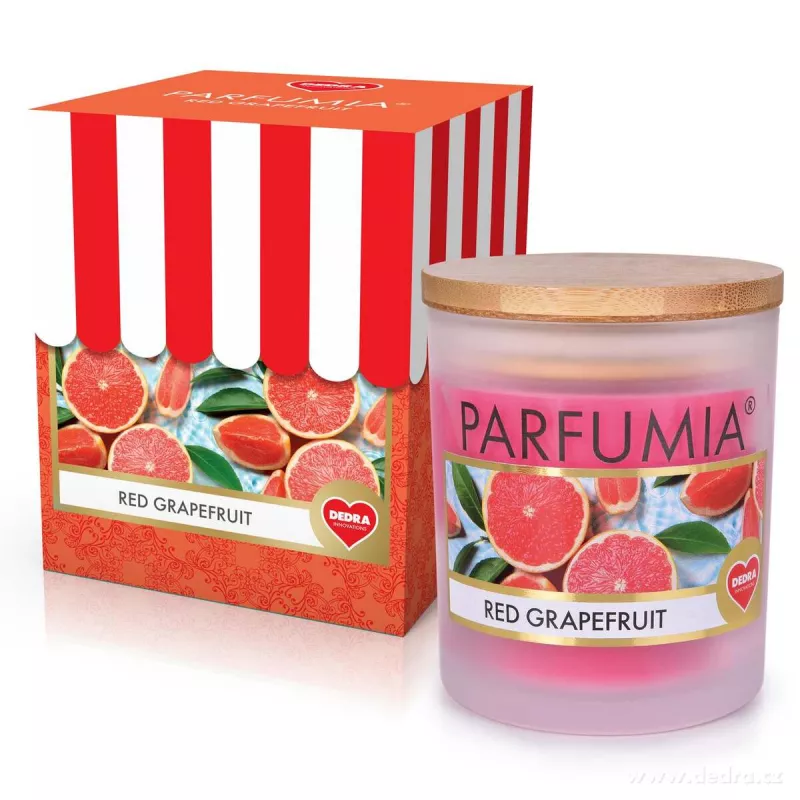 Sójová vonná EKO svíce PARFUMIA®, šťavnatá vůně grepu RED GRAPEFRUIT