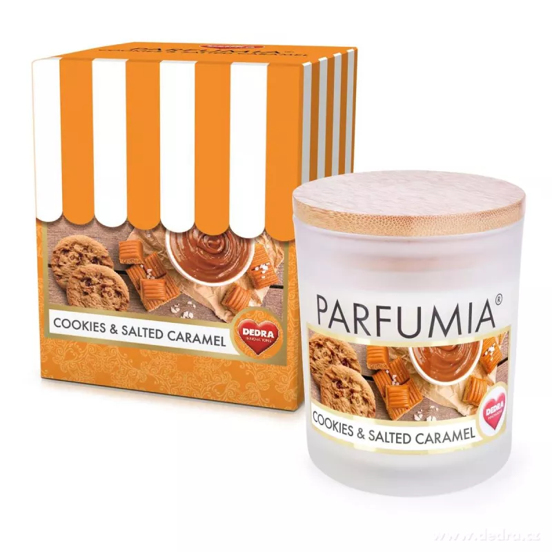 Sójová vonná EKO svíce PARFUMIA® sušenky a slaný karamel COOKIES & SALTED CARAMEL