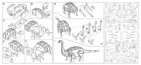 35 cm 3D skládací dřevěná stavebnice DINOSAURUS