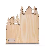 43 cm velký adventní dřevěný kalendář s LED osvětlením
