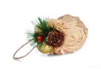 6 cm, sada 3 ks koulí s dekorativní látkou