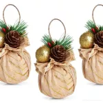 6 cm, sada 3 ks koulí s dekorativní látkou