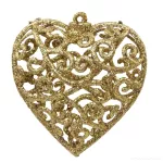 7 cm, sada 3 ks třpytivá srdíčka, krajkového vzhledu