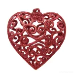 7 cm, sada 3 ks třpytivá srdíčka, krajkového vzhledu