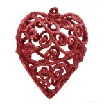 7 cm, sada 3 ks třpytivá srdíčka, krajkového vzhledu