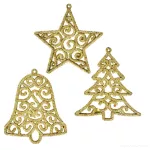 9 cm, sada 3 ks třpytivých ozdob krajkového vzhledu