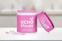 Růžové ekologické UCHOŠŤOURY 200 ks, z recyklovaného tvrdého kartonu & 100% BAVLNY