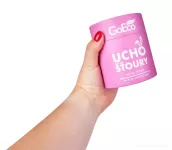 Růžové ekologické UCHOŠŤOURY 200 ks, z recyklovaného tvrdého kartonu & 100% BAVLNY