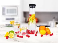 1400 ml karafa z borosilikátového skla s výklopnou zátkou, FC BOROSIL GLASS