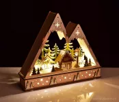 35 cm svítící horské lesní zátiší s LED osvětlením