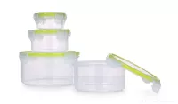 4 ks sada dóz na potraviny CVAK&CVAK se silikonovým těsněním, 100 + 290 + 600 + 1150 ml