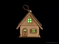 10 cm dekorativní svítící LED domek, měnící se barevné osvětlení