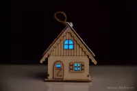 10 cm dekorativní svítící LED domek, měnící se barevné osvětlení