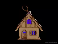 10 cm dekorativní svítící LED domek, měnící se barevné osvětlení