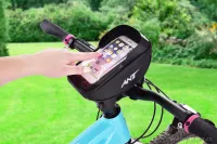 Cyklo kapsa/brašna na představec kola s pouzdrem na telefon a stínítkem,